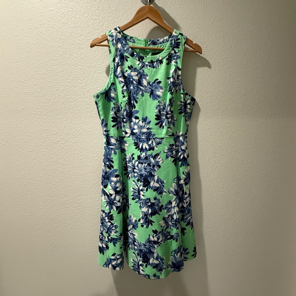 J. Crew Floral Mini Dress - Green and Blue